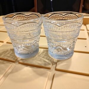 Vintage Set Of 2 Libby Clear Glass Tumblers